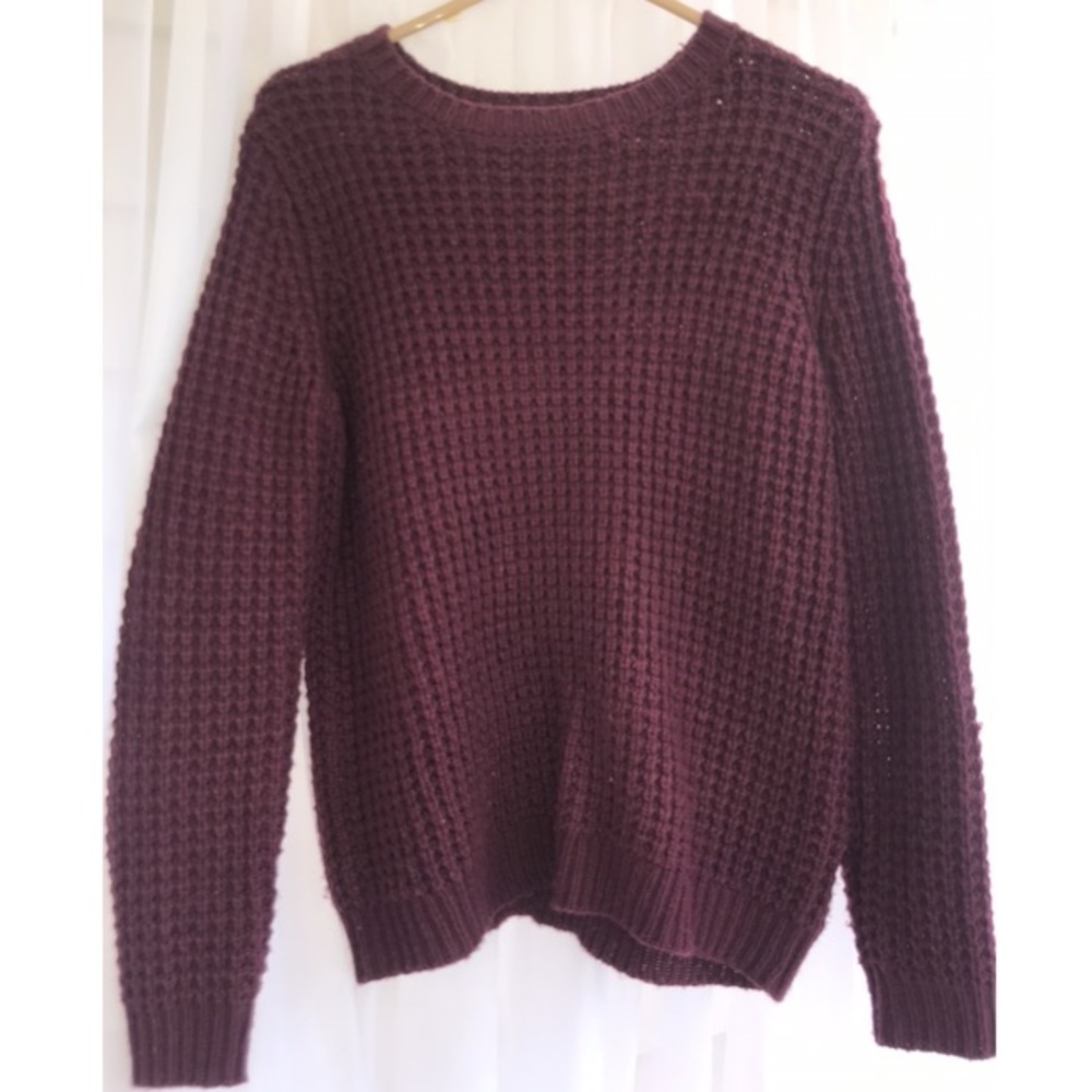 Forever 21 Maroon Cable Knit Sweater